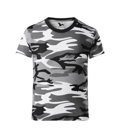 Malfini Kinder-T-Shirt kurzarm, camo grau
