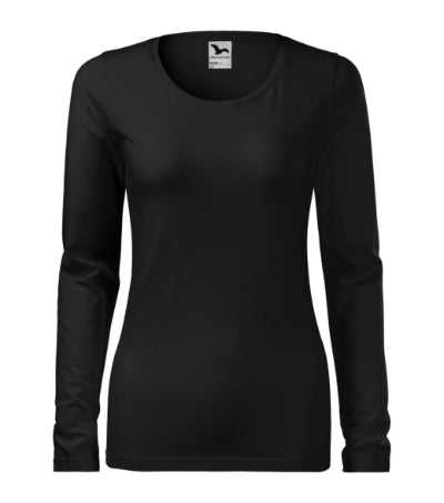Malfini Slim damen-Langarm-T-shirt, schwarz