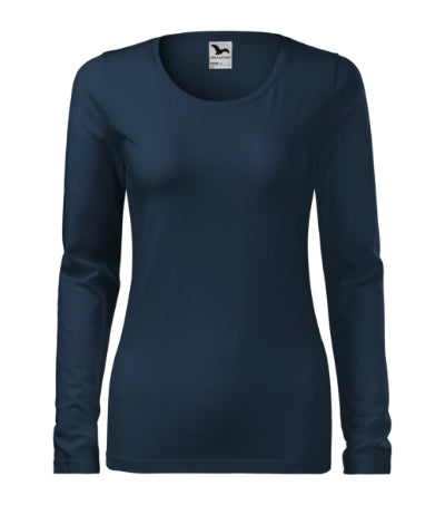 Malfini Slim damen Langarm-T-shirt, navy blau