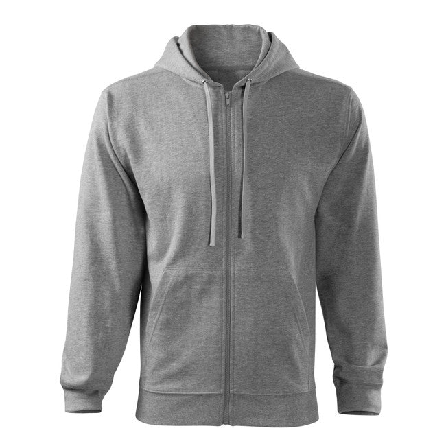 Malfini Trendy Zipper herren-Sweatshirt 300g/m2, grau