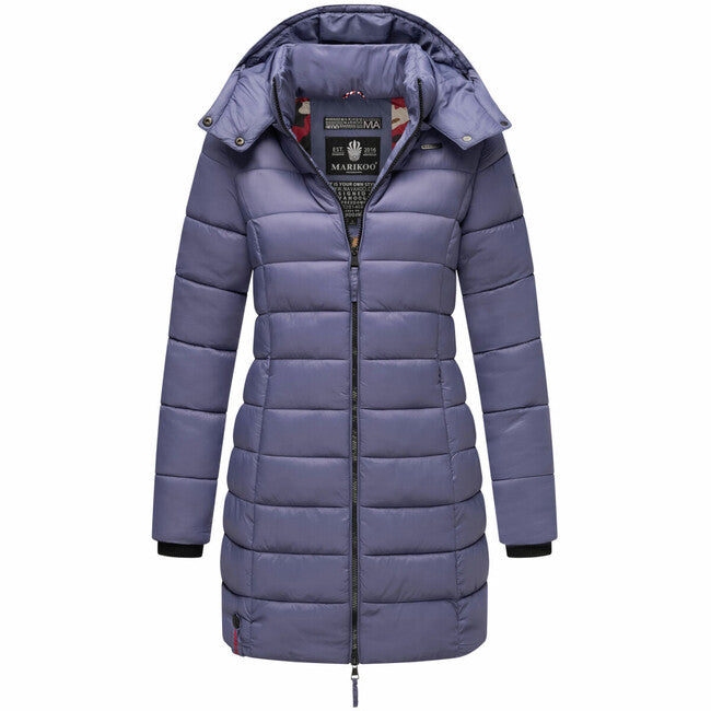 Marikoo Abendsternchen damen steppmantel mit kapuze, blauviolett