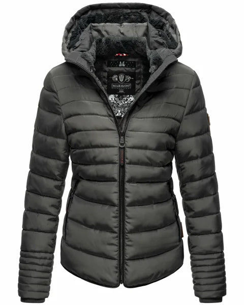 Marikoo Amber damen-winterjacke mit kapuze, anthrazit