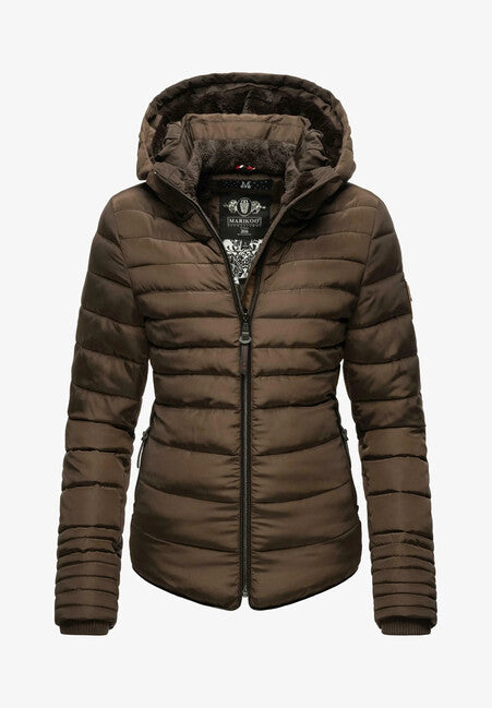 Marikoo Amber damen-Winterjacke mit Kapuze, dark choco