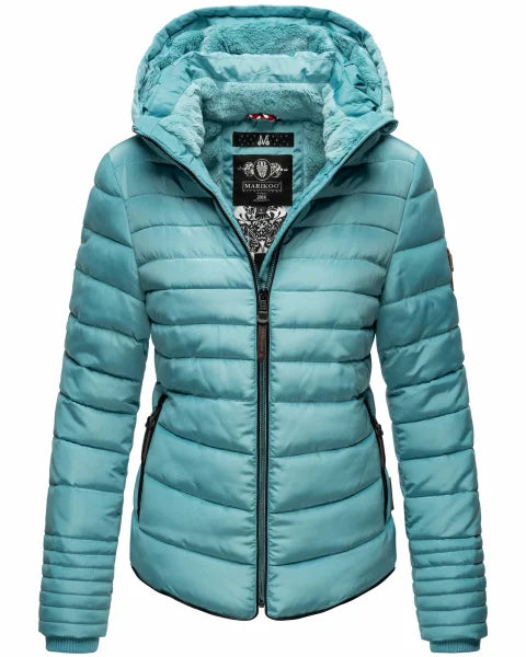Marikoo Amber damen-Winterjacke mit Kapuze, misty blue