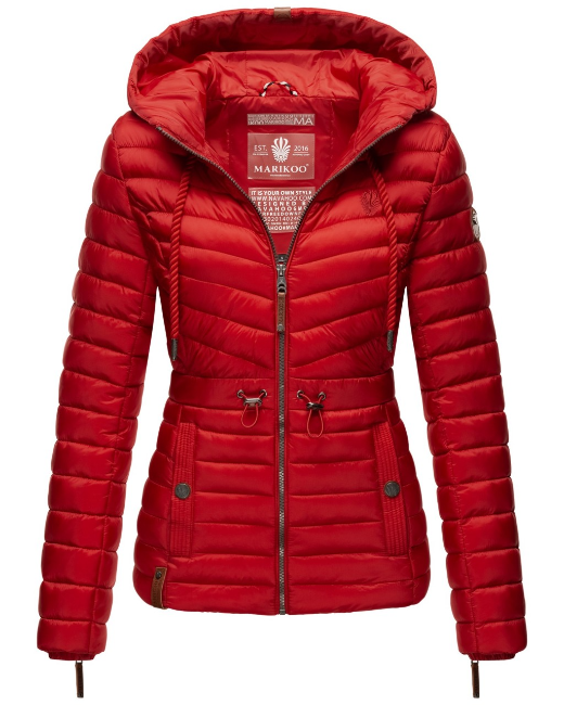 Marikoo ANIYAA damen-übergangsjacke mit kapuze, rot