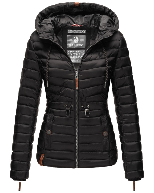 Marikoo ANIYAA damen-übergangsjacke mit kapuze, schwarz