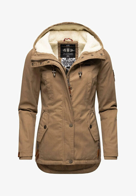 Marikoo BIKOO damen-Winterjacke mit Kapuze, taupe
