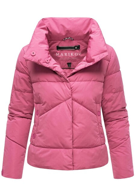 Marikoo Jalliaa damen kurze winterjacke mit hohem kragen, berry rouge