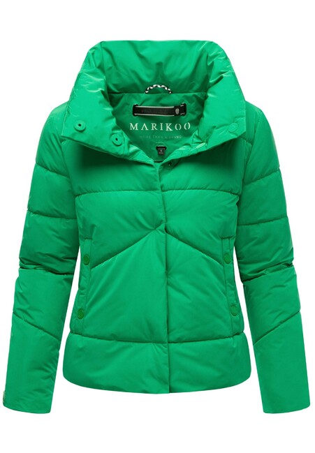 Marikoo Jalliaa damen kurze winterjacke mit hohem kragen, smaragdgrün