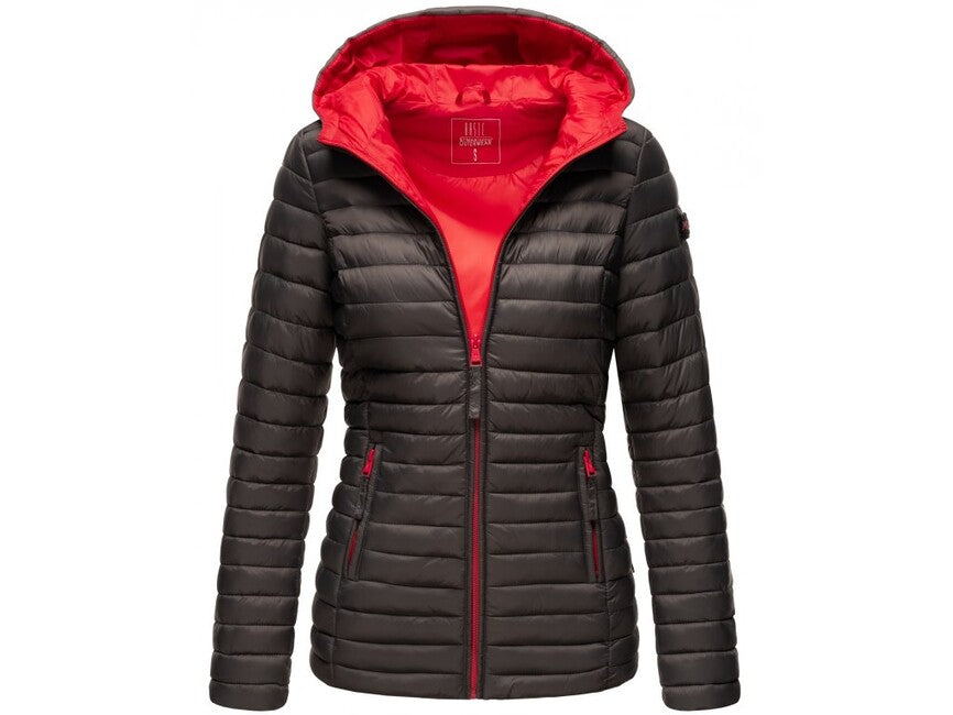 Marikoo Asraa damen Übergangsjacke mit Kapuze, anthrazit