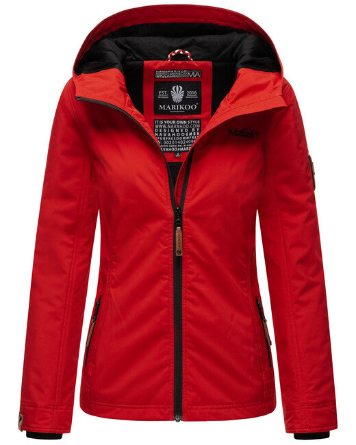 Marikoo BROMBEERE damen-übergangsjacke mit kapuze, rot