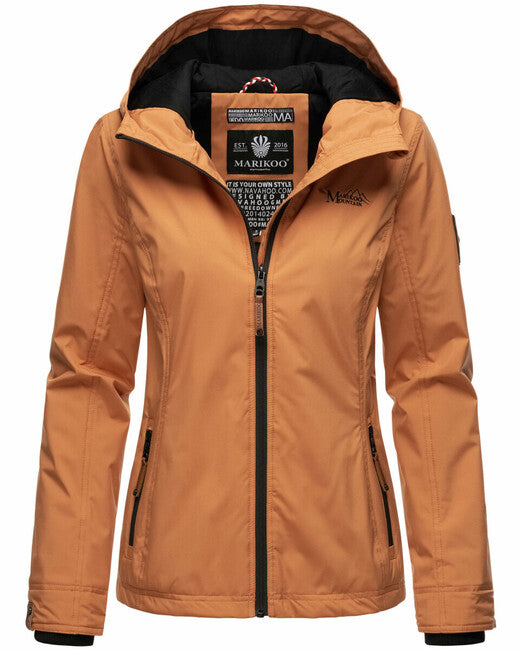 Marikoo BROMBEERE damen-Übergangsjacke mit Kapuze, rusty cinnamon