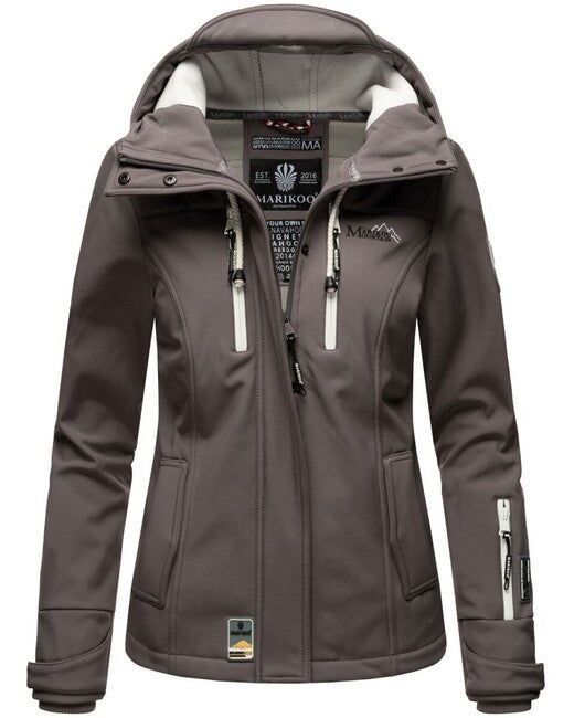 Marikoo Kleinezicke damen Übergangsjacke mit Kapuze, grau