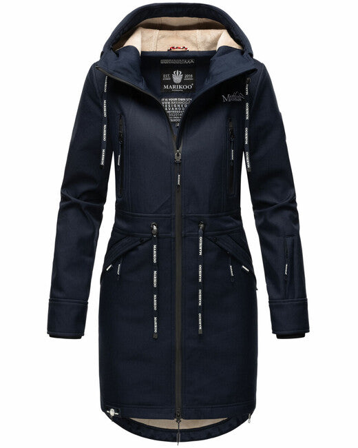 Marikoo Racquelle damen softshelljacke mit kapuze, navy