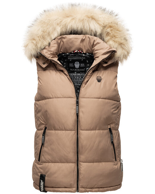 Marikoo Eisflockchen damenweste, taupe