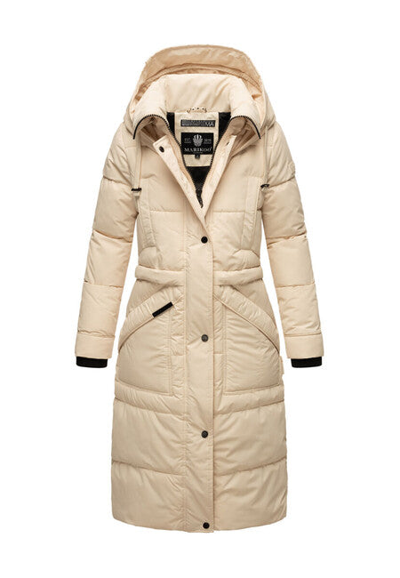 Marikoo Ayumii damen Winterjacke mit Kapuze, cremefarben
