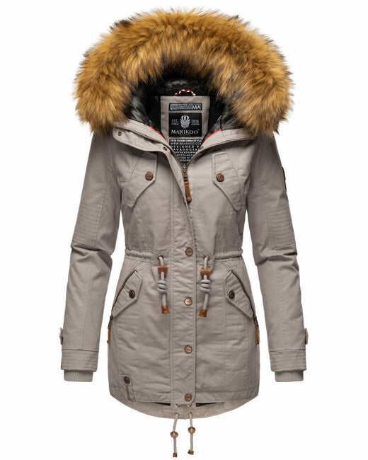 Marikoo La Viva Princess marikoo damen winterjacke mit kapuze, zinkgrau