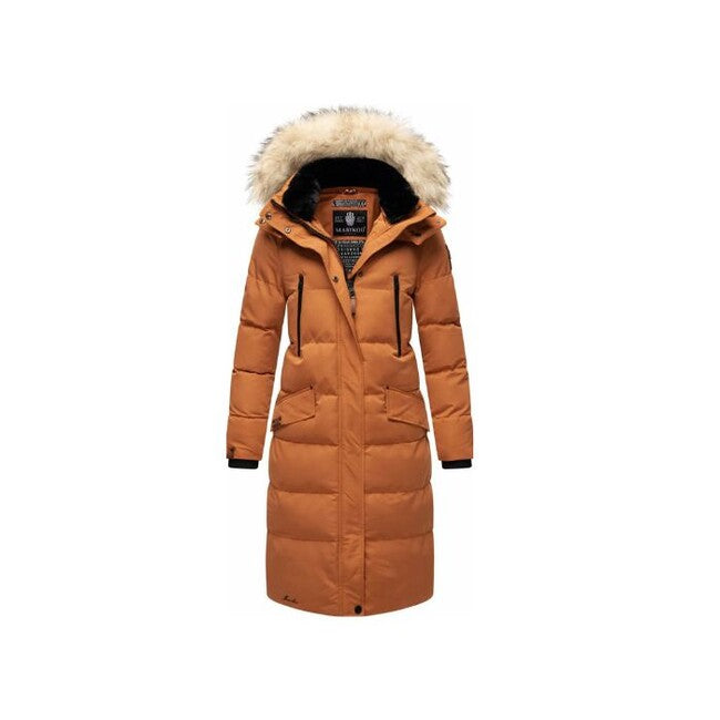 Marikoo Schneesternchen damen-Winterjacke mit Kapuze, rusty cinnamon