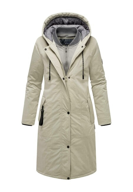 Marikoo Ledalaa damen winterparka mit kapuze, kieselgrau