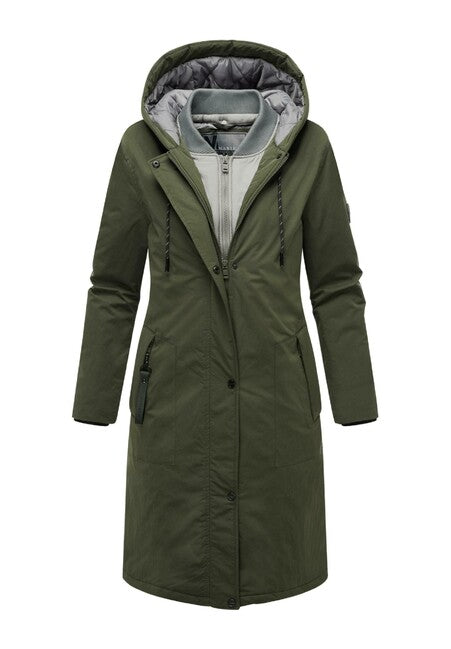Marikoo Ledalaa damen Winterparka mit Kapuze, dunkeloliv