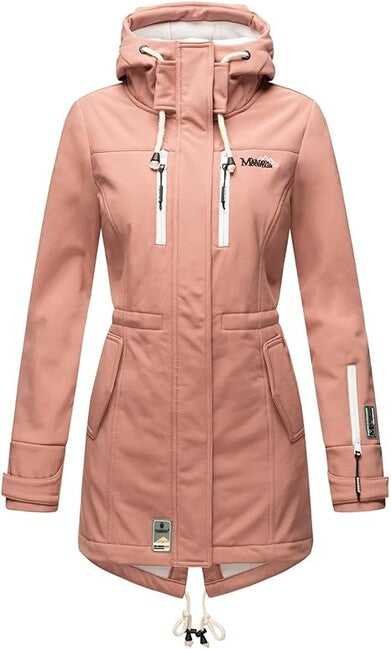 Marikoo Zimtzicke damen Winter Softshelljacke mit Kapuze, terracotta