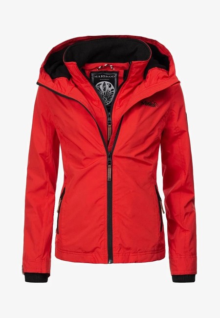 Marikoo ERDBEERE damen-übergangsjacke mit kapuze, rot