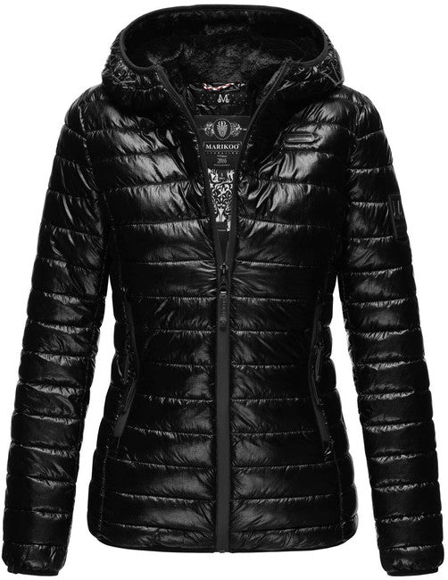 Marikoo JAYLAA damen-winterjacke mit kapuze, schwarz