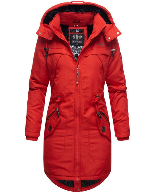 Marikoo Kamii damen-winterjacke mit kapuze, rot