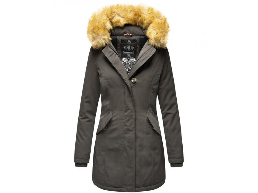 Marikoo Karmaa damen-Winterjacke mit Kapuze, anthrazit