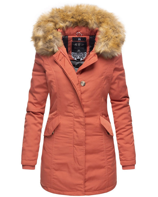 Marikoo Karmaa damen-Winterjacke mit Kapuze, dark coral