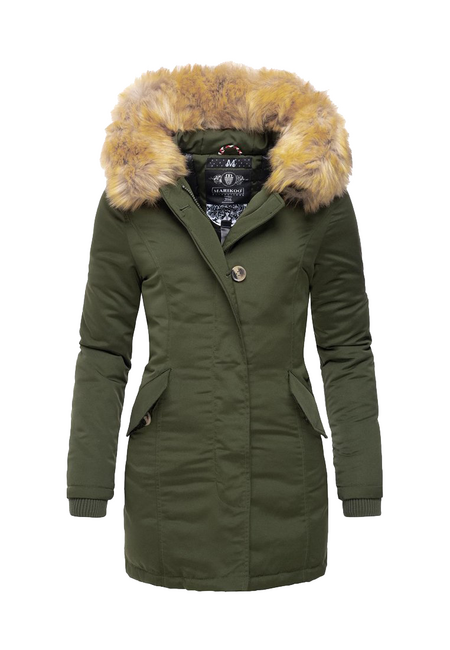 Marikoo Karmaa damen-winterjacke mit kapuze, oliv