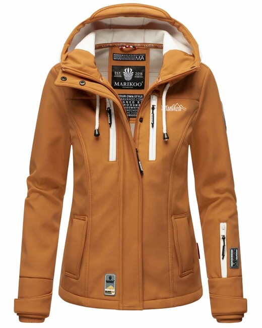 Marikoo Kleine ZICKE damen übergangs-kapuzenjacke, caramell brown