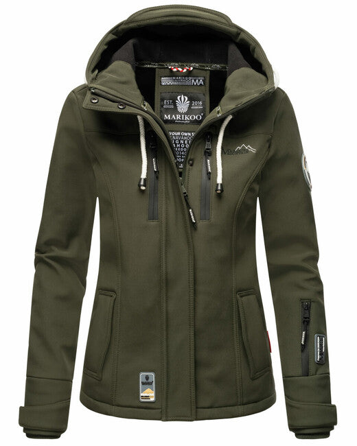 Marikoo Kleine ZICKE damen-übergangsjacke mit kapuze, grün