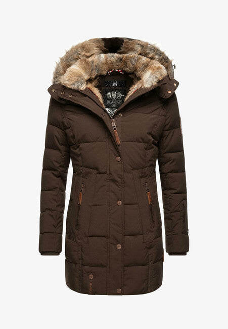 Marikoo Lieblings Jacke damen-Winterjacke mit Kapuze, dark brown