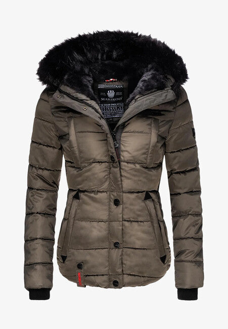 Marikoo LOTUSBLUTE damen-winterjacke, anthracite