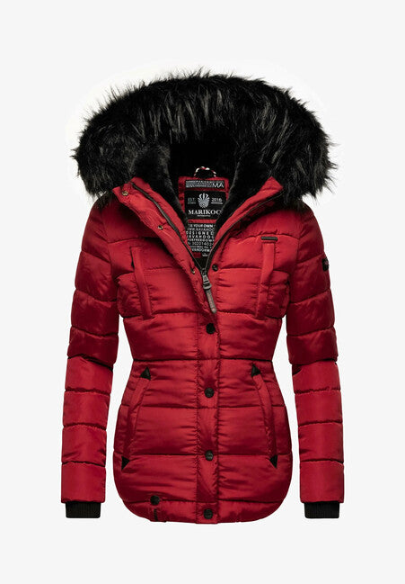 Marikoo Lotusblute damen-winterjacke, blood red