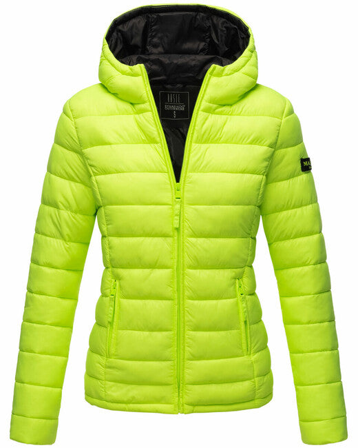 Marikoo Lucy damen-übergangsjacke mit kapuze, neon green