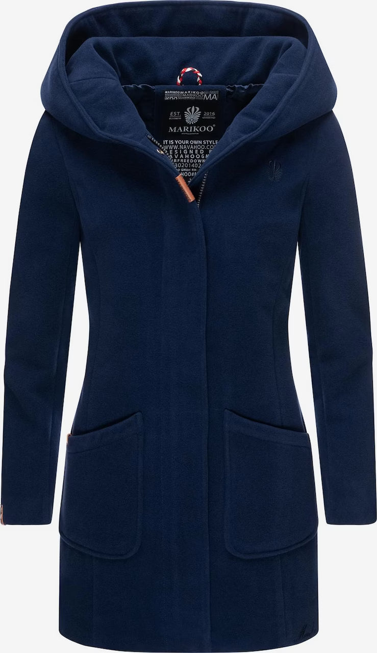 Marikoo Maikoo damen-Wintermantel mit Kapuze, navy