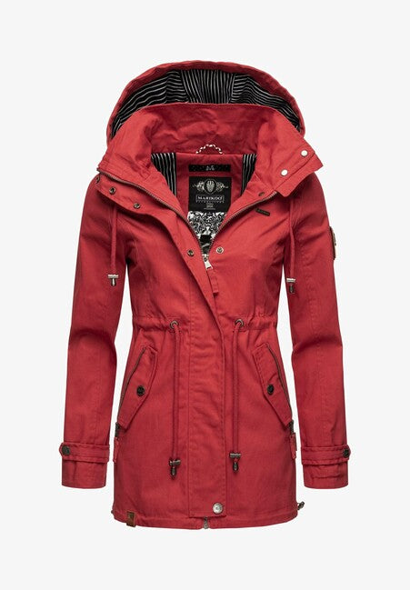 Marikoo Nyokoo damen-übergangsjacke mit kapuze, rot