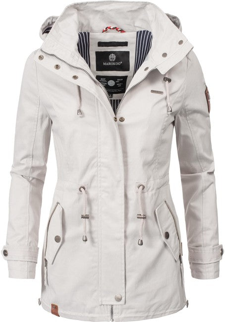 Marikoo Nyokoo damen-Übergangsjacke mit Kapuze, light grey