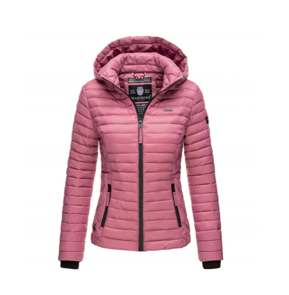 Marikoo Samtpfote damen-Übergangsjacke mit Kapuze, dark rose