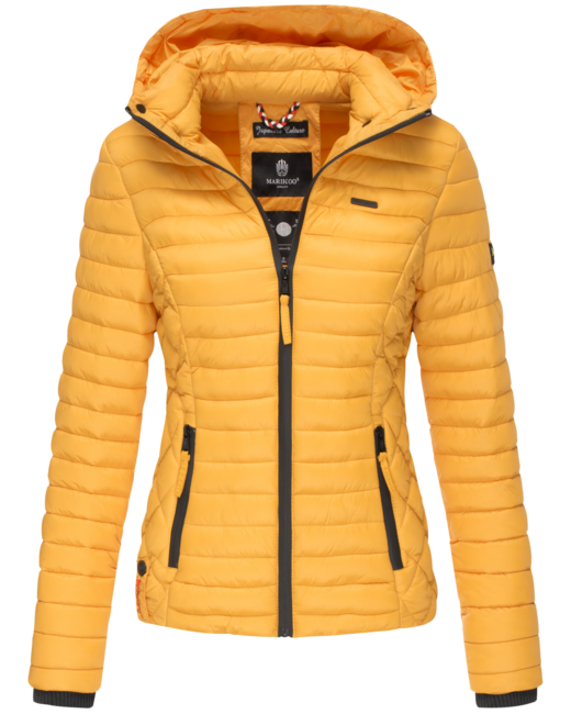 Marikoo Samtpfote damen-Übergangsjacke mit Kapuze, gelb