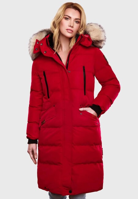 Marikoo Schneesternchen damen-Winterjacke mit Kapuze, blood red