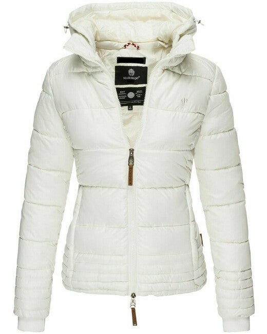 Marikoo SOLE damen-winterjacke mit kapuze, weiß