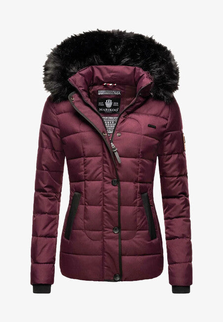 Marikoo Unique damen-Winterjacke mit Kapuze, wine