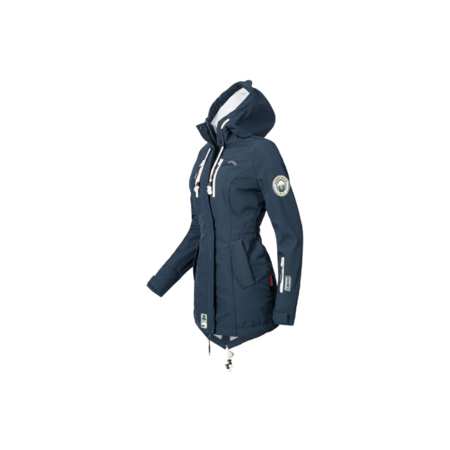 Marikoo ZIMTZICKE damen-winter-softshelljacke mit kapuze, blau