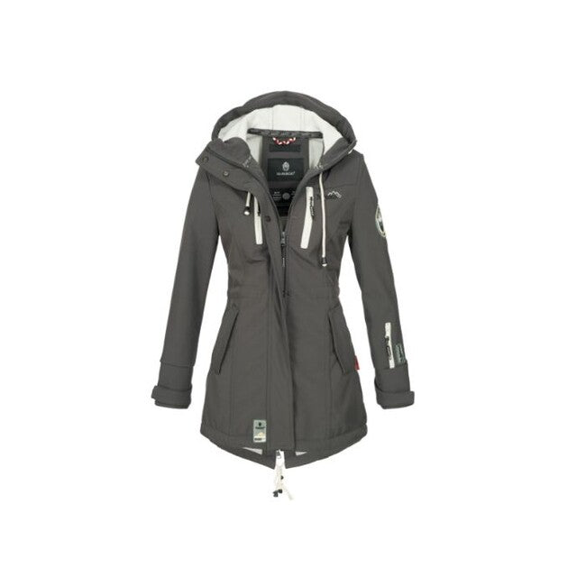 Marikoo ZIMTZICKE damen-winter-softshelljacke mit kapuze, anthracite