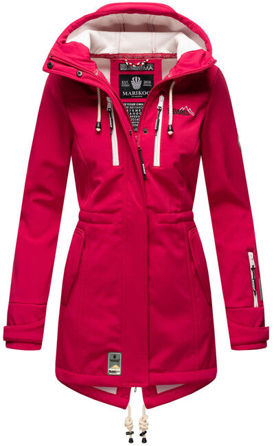 Marikoo ZIMTZICKE damen-winter-softshelljacke mit kapuze, fuchsia