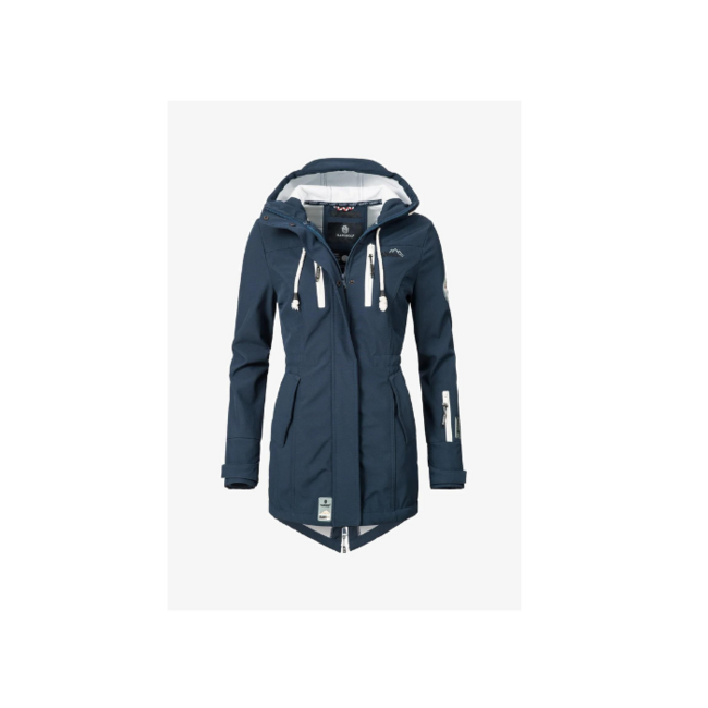 Marikoo ZIMTZICKE damen-winter-softshelljacke mit kapuze, blau