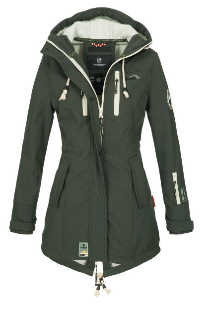 Marikoo ZIMTZICKE damen-winter-softshelljacke mit kapuze, grün